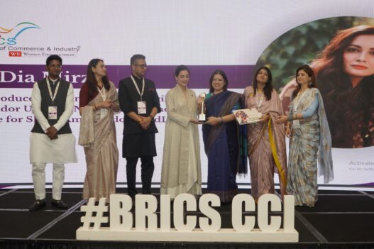 Dia Mirza Felicitated as Global Woman Icon at BRICS CCI WE Annual Women's Summit 2025