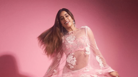 Janhvi Kapoor Dazzles in Blush Pink Manish Malhotra Lehenga