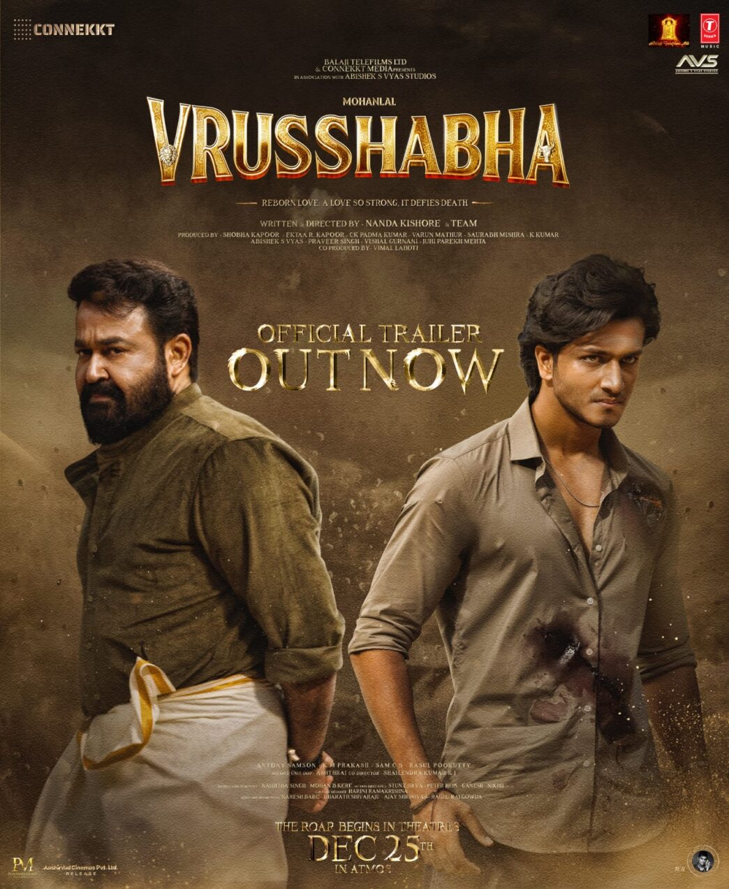 Grand Trailer of Mohanlal’s Vrusshabha Unveiled in Kochi