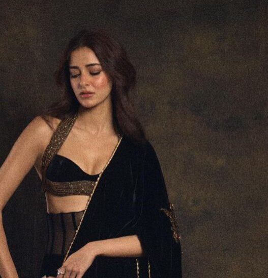 Ananya Panday Highlights the Waist Corset Trend in a Sculpted Manish Malhotra Saree
