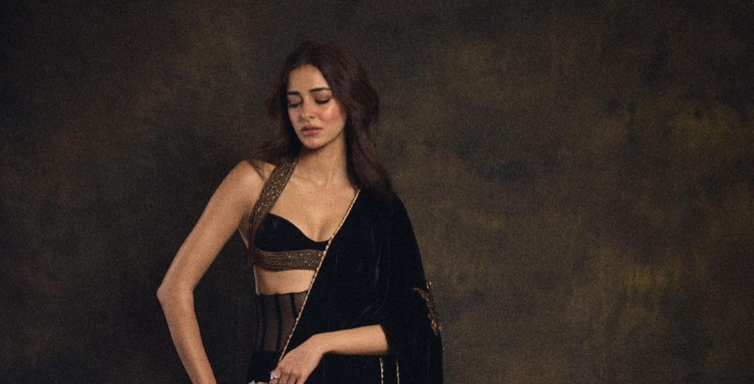 Ananya Panday Highlights the Waist Corset Trend in a Sculpted Manish Malhotra Saree