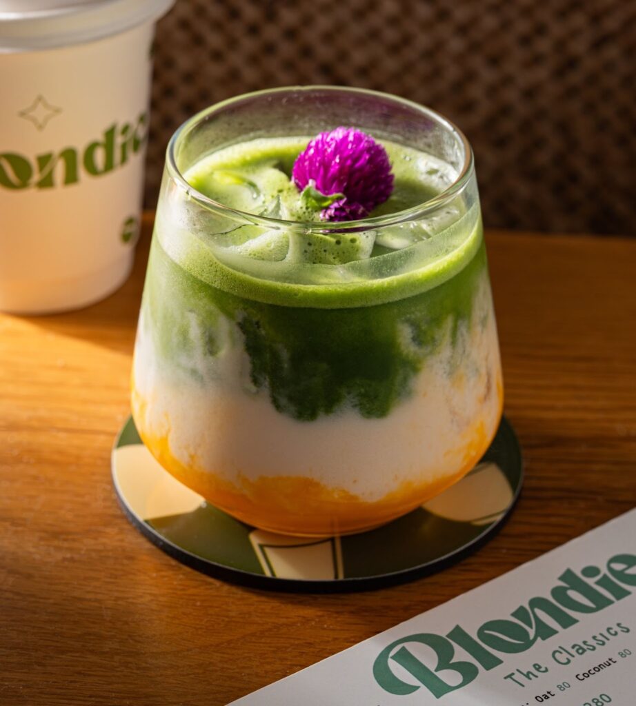 mango matcha blondie