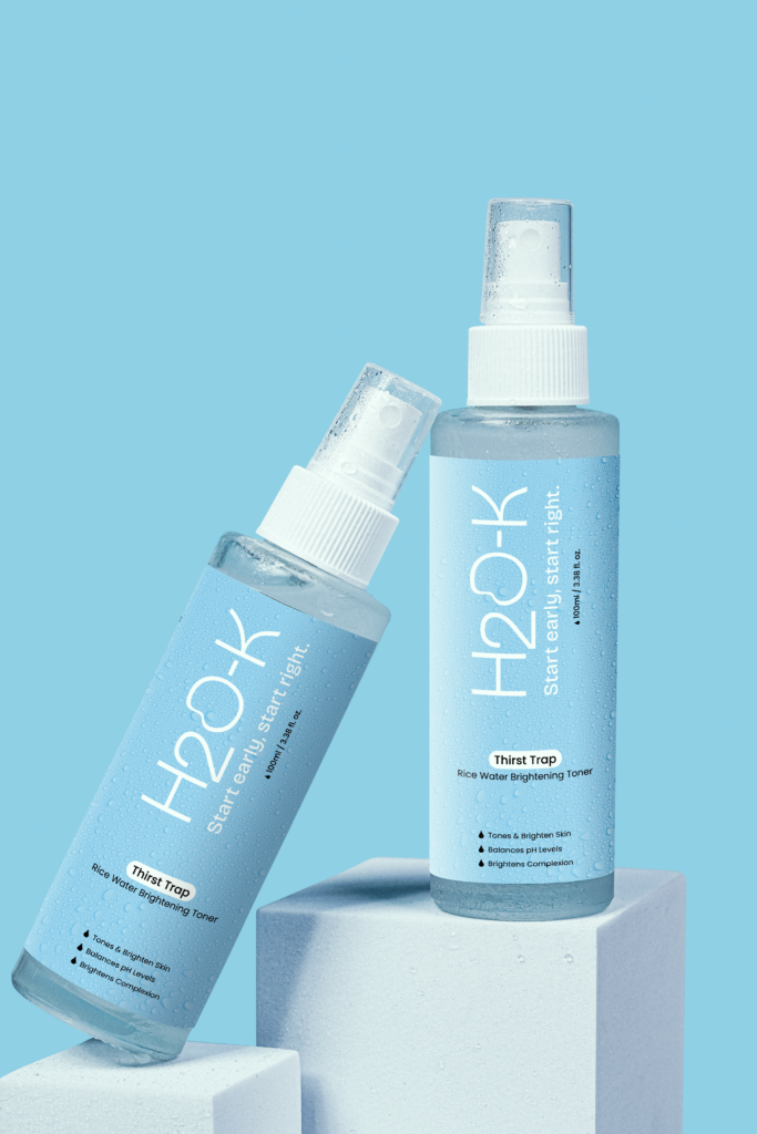 H2O-K Thirst Trap Rice Water Brightening Toner, simrin sachdeva founder of h20k beauty skincare brand