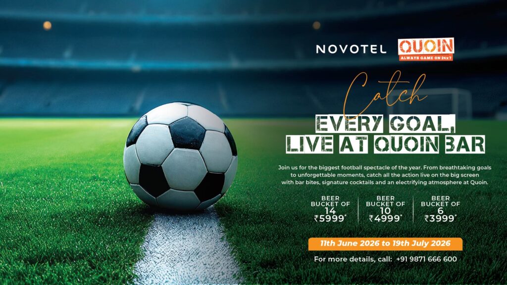 fifa live ceening at quoin bar at novtel aerocity delhi